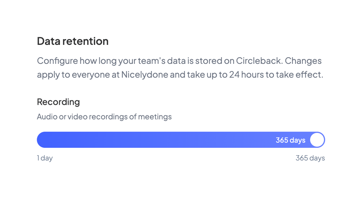 Circleback
				slider ui component