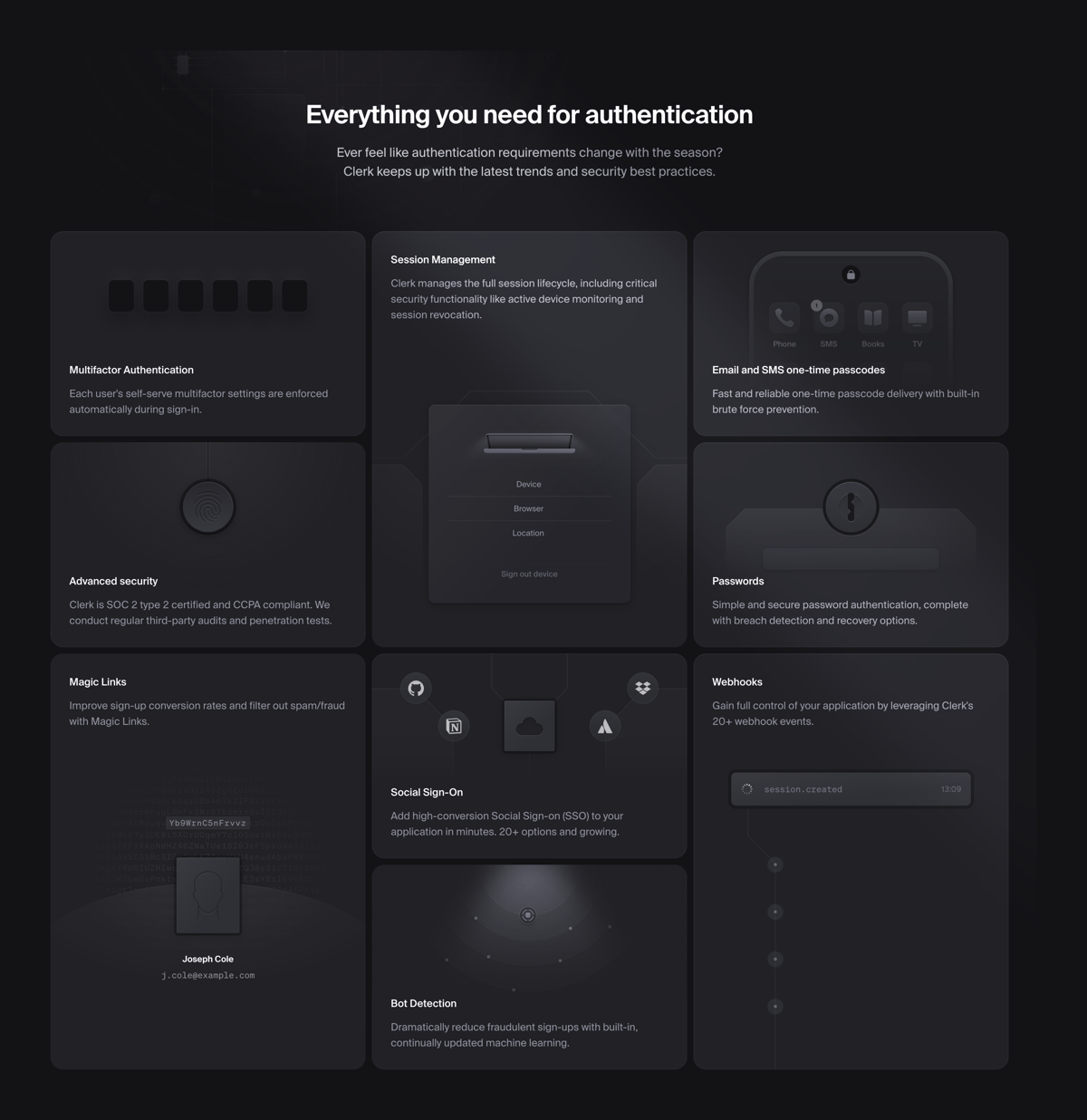 Clerk
				bento box ui component