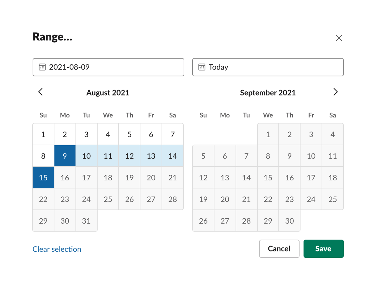 Slack
				input date ui component