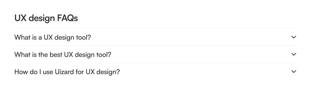 Uizard
				faq ui component