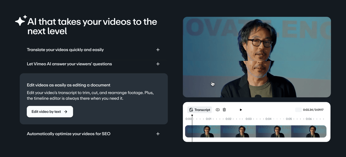 Vimeo
				accordion ui component