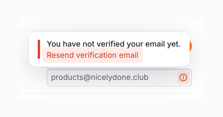 UserJot
			email alert email verification ui component