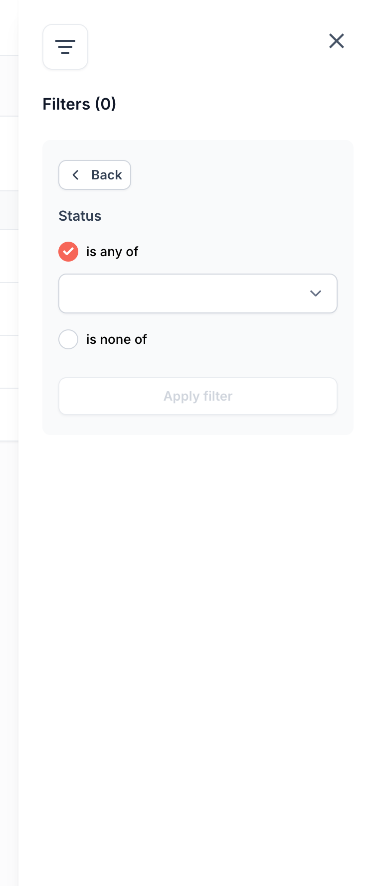Macaw
				sorting & filtering ui component