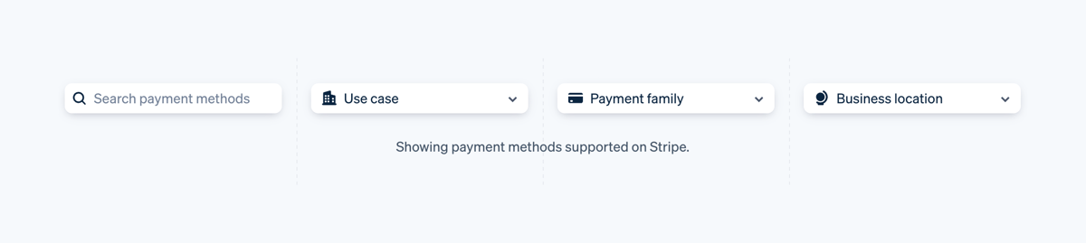 Stripe
				sorting & filtering ui component