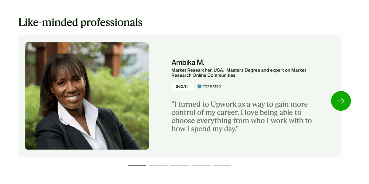 Upwork
				testimonial ui component