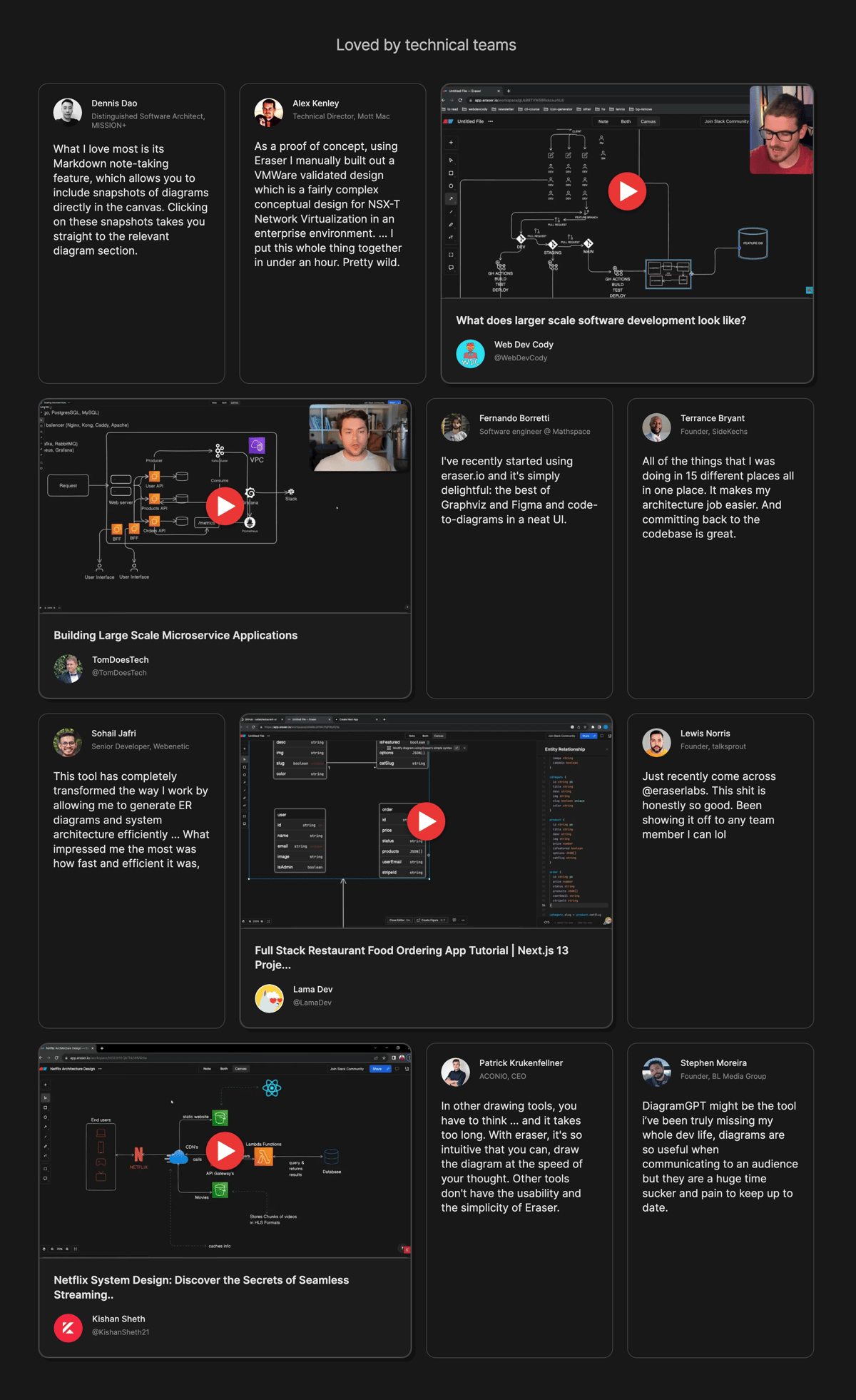 Eraser
				testimonial ui component