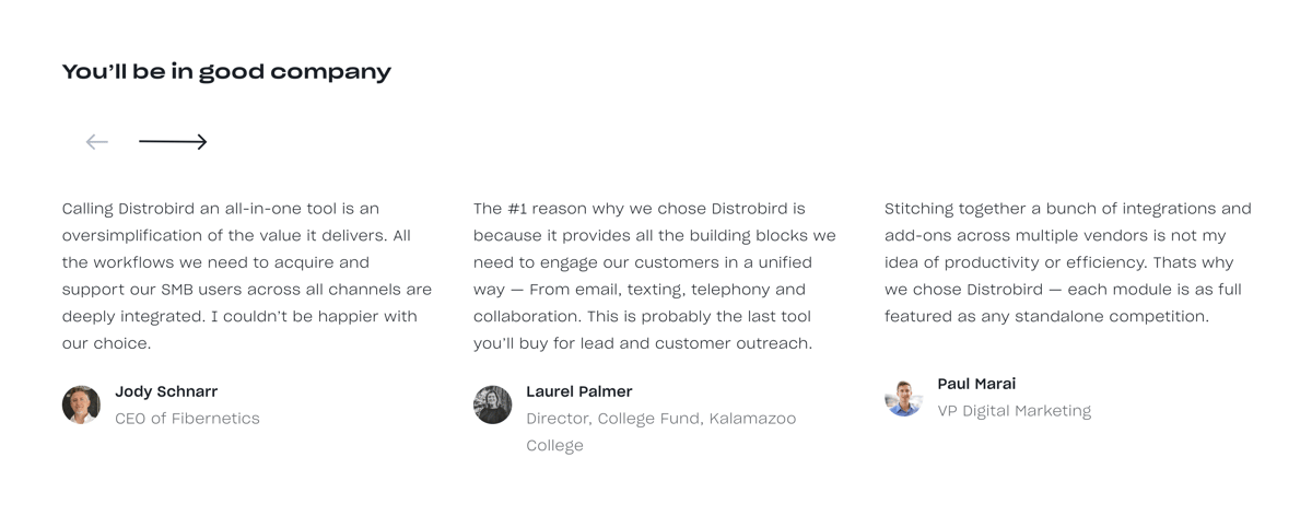 Distrobird
				testimonial ui component