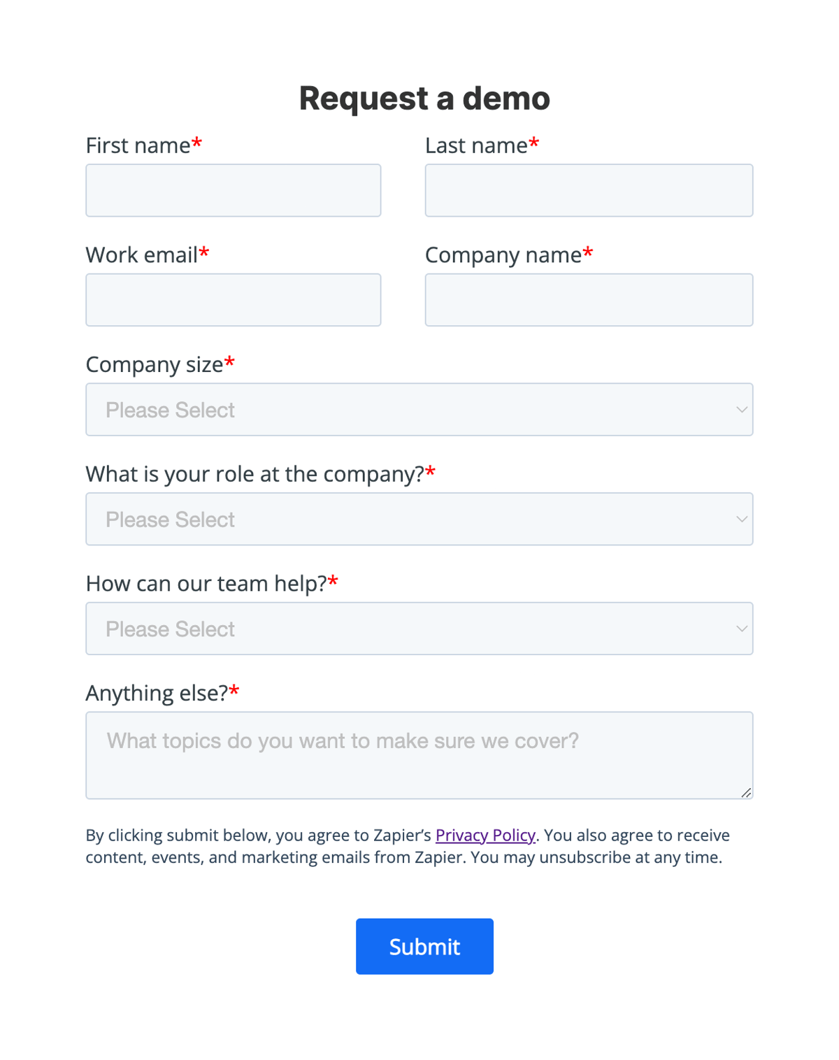 Zapier
				form element ui component