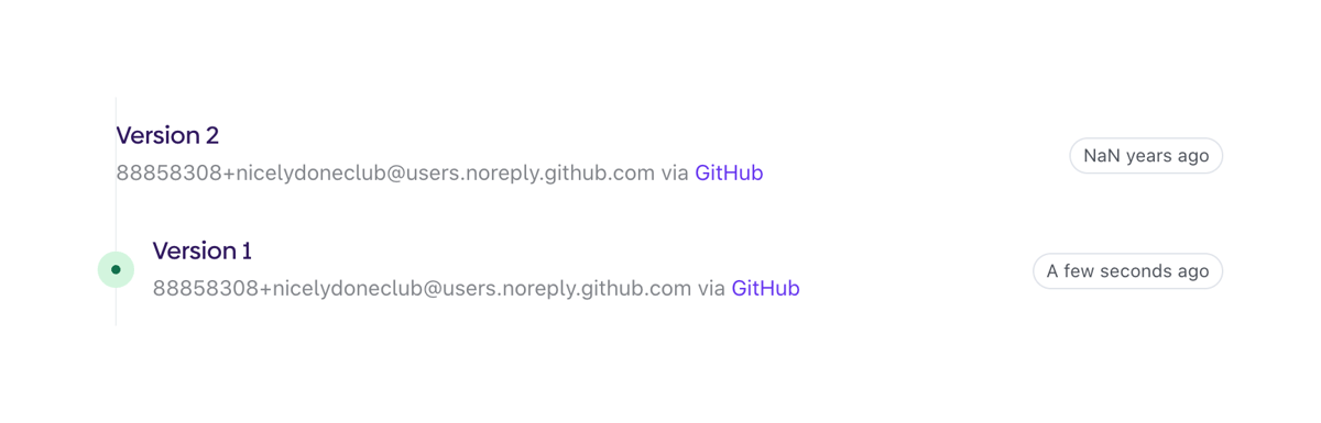 Evervault
				timeline & history ui component