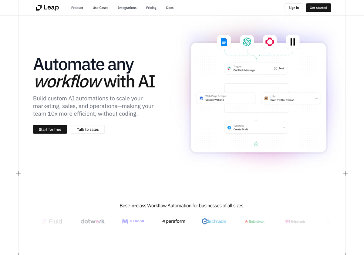 Leap
				hero section ui component