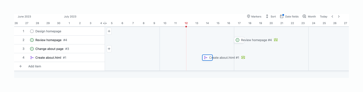 Github
				timeline & history ui component