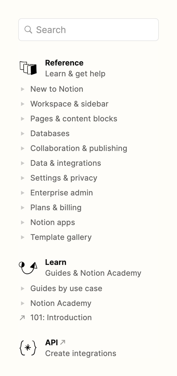 Notion
				vertical navigation ui component
