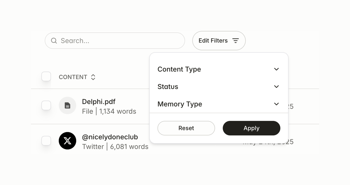 Delphi
				sorting & filtering ui component