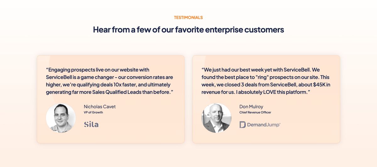 ServiceBell
				testimonial ui component
