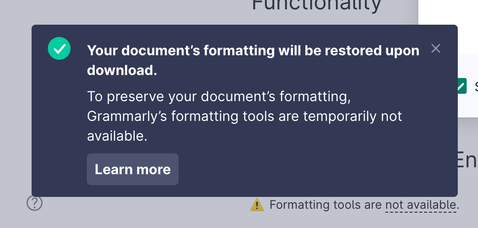 Grammarly
				notification toast ui component