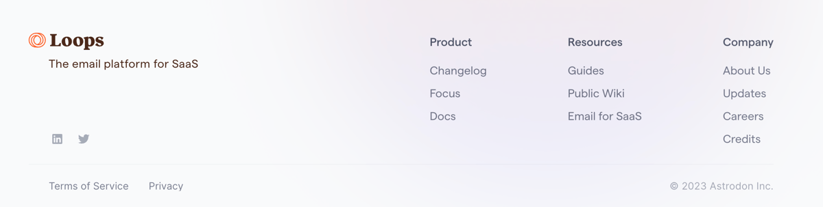 Loops
				footer ui component