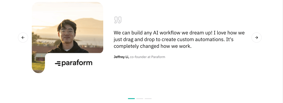 Leap
				testimonial ui component