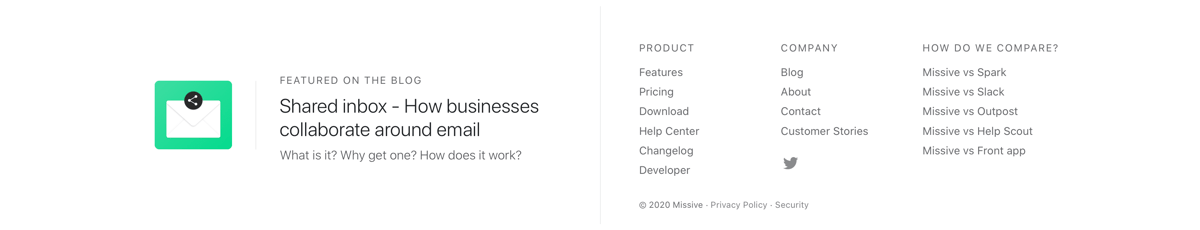 Missive
				footer ui component