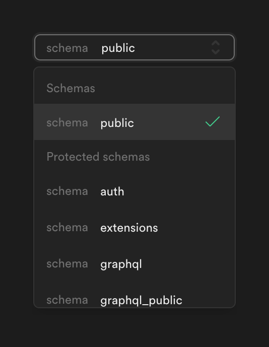 Supabase
				input select ui component