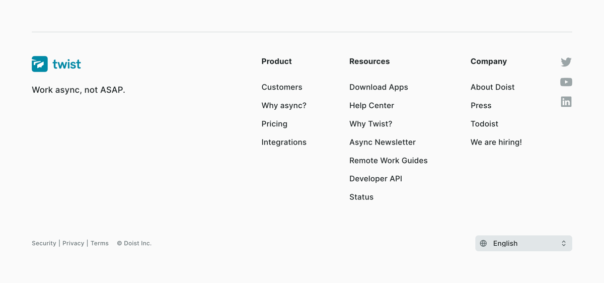 Twist
				footer ui component
