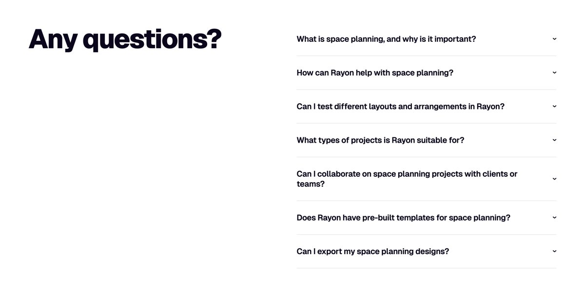 Rayon
				faq ui component