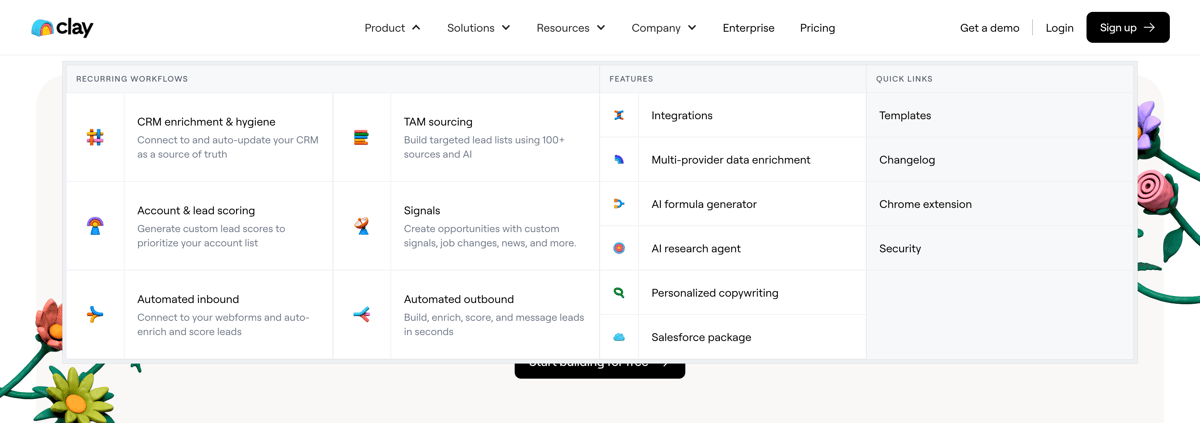 Clay
				flyout menu ui component