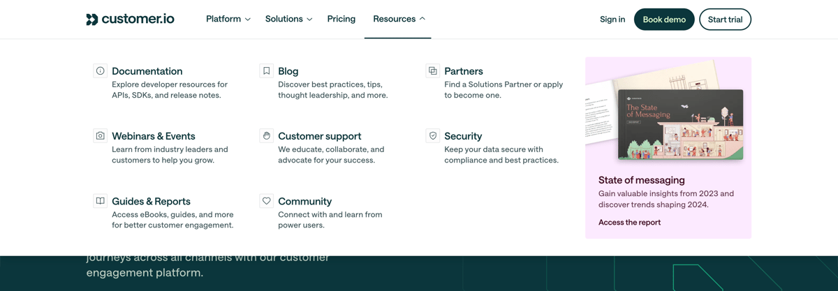 Customer.io
				flyout menu ui component