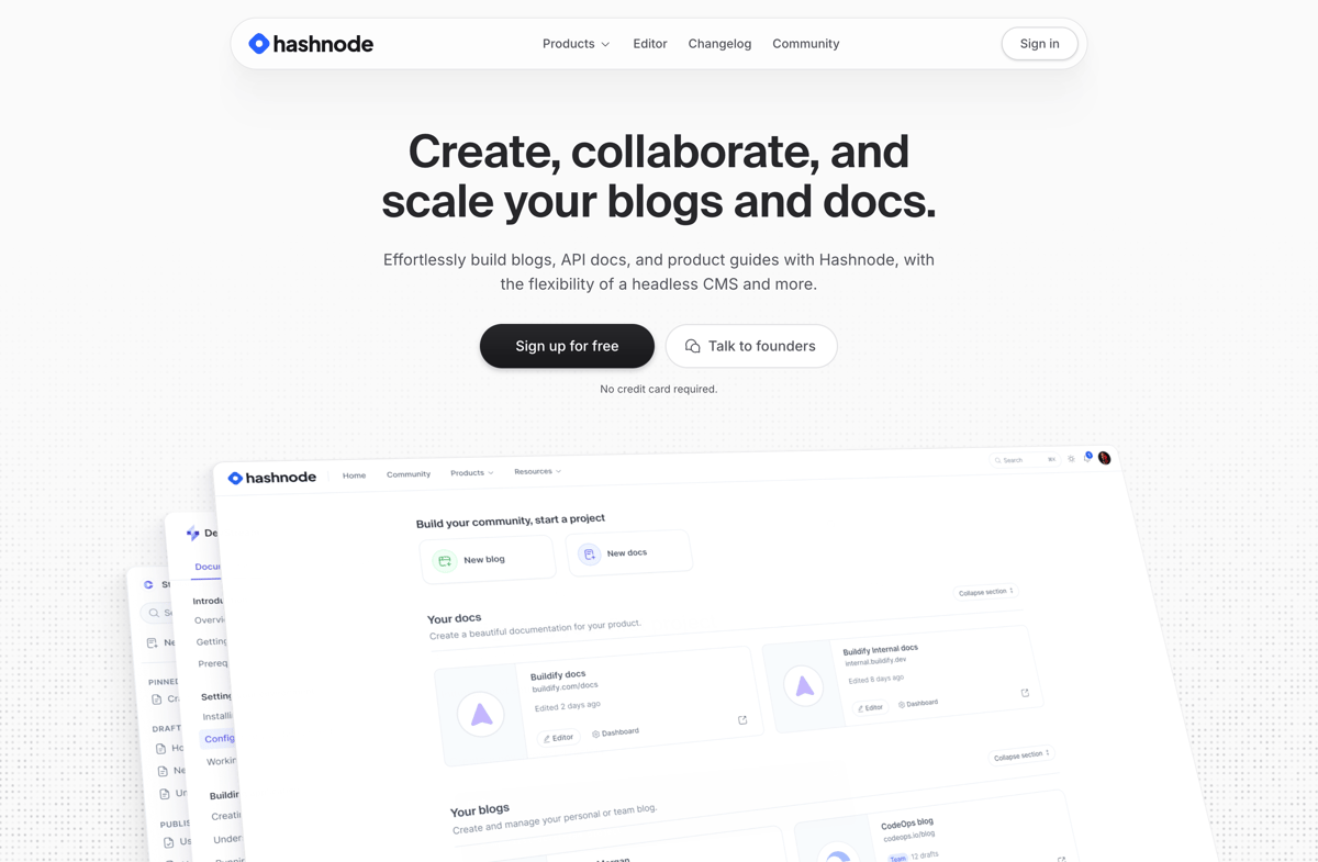 Hashnode
				hero section ui component