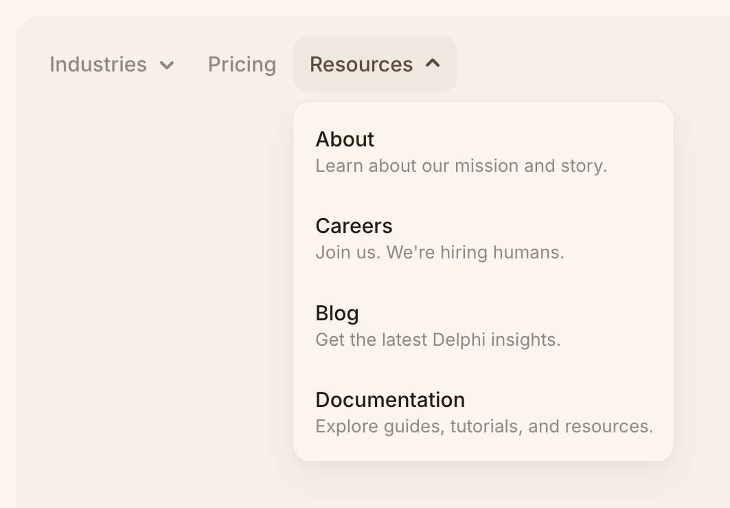 Delphi
				flyout menu ui component