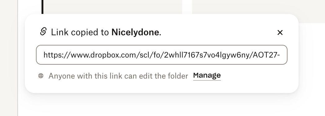 Dropbox
				notification toast ui component