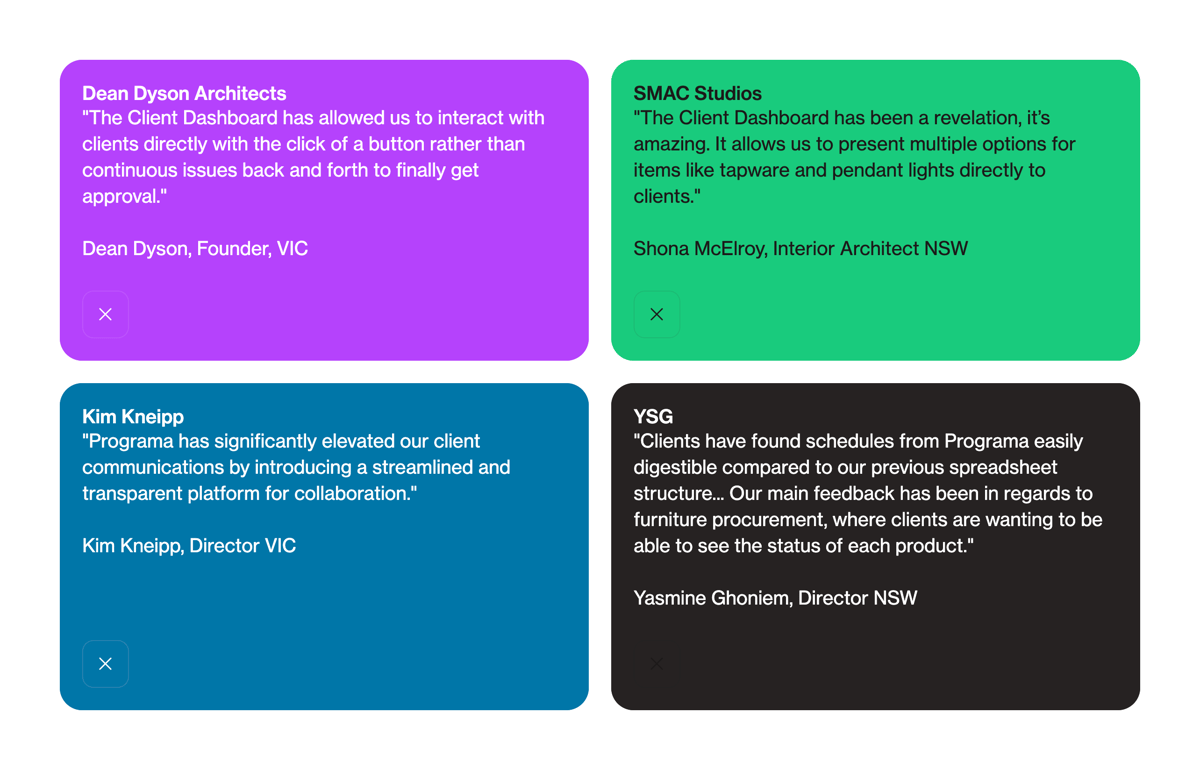 Programa
				testimonial ui component