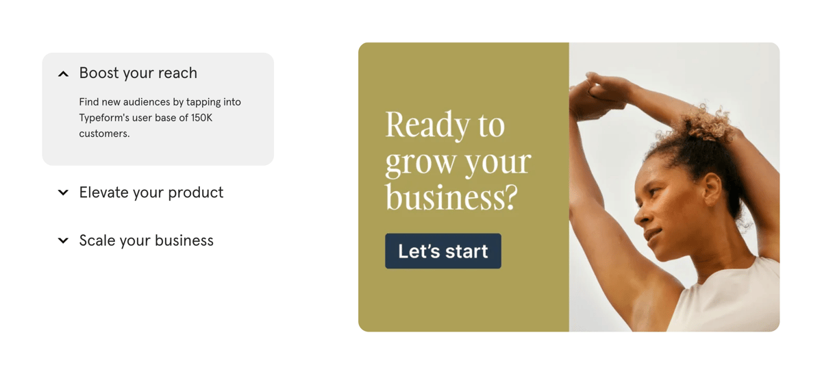Typeform
				accordion ui component