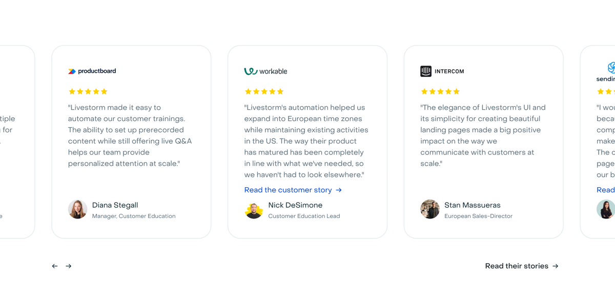 Livestorm
				testimonial ui component