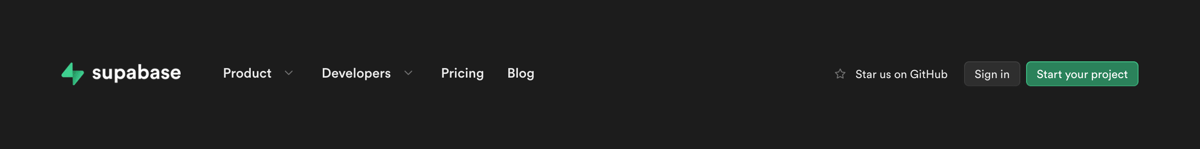 Supabase
				header ui component