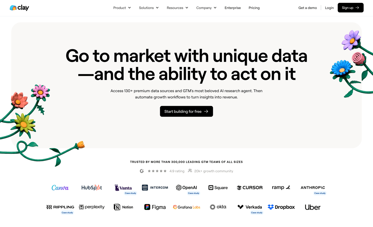 Clay
				hero section ui component