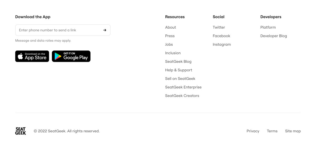 SeatGeek
				footer ui component