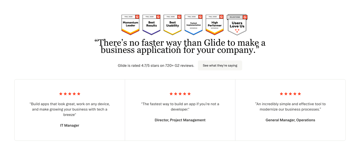 Glide
				social proof ui component