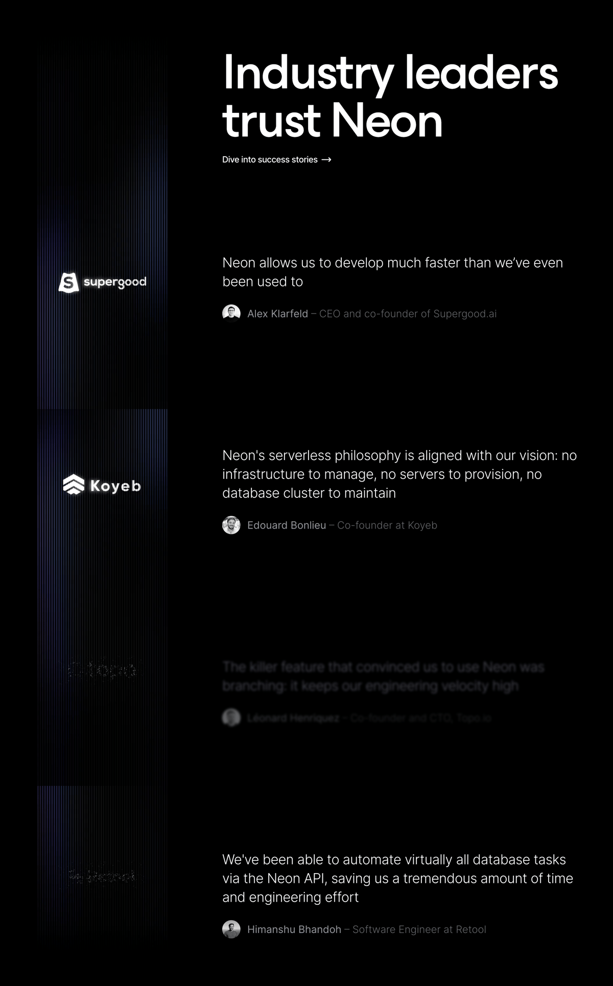 Neon
				testimonial ui component