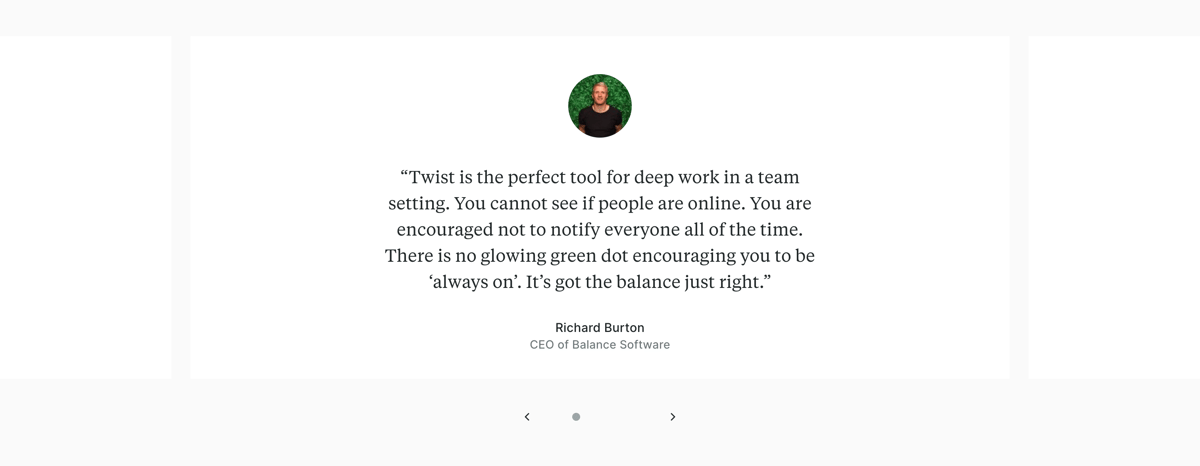Twist
				testimonial ui component