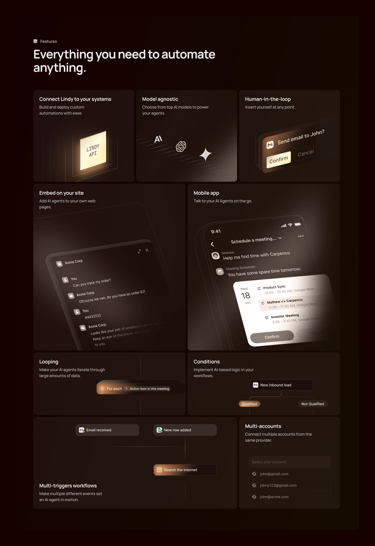 Lindy
				bento box ui component