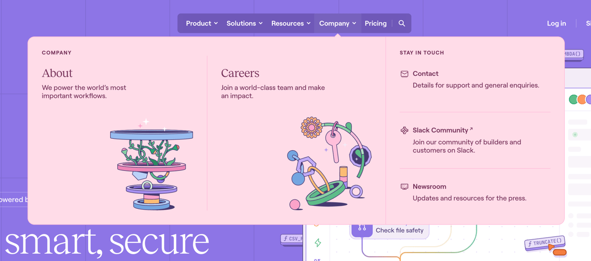 Tines
				flyout menu ui component