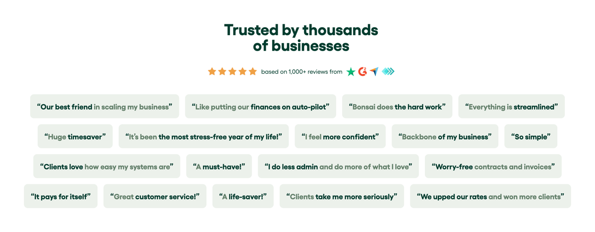 Bonsai
				social proof ui component