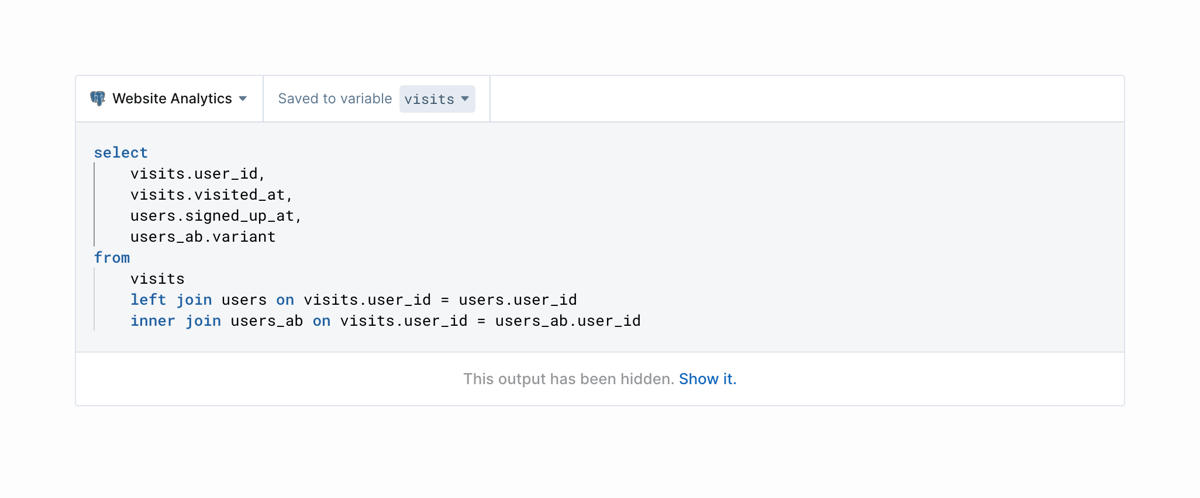Deepnote
				code block ui component