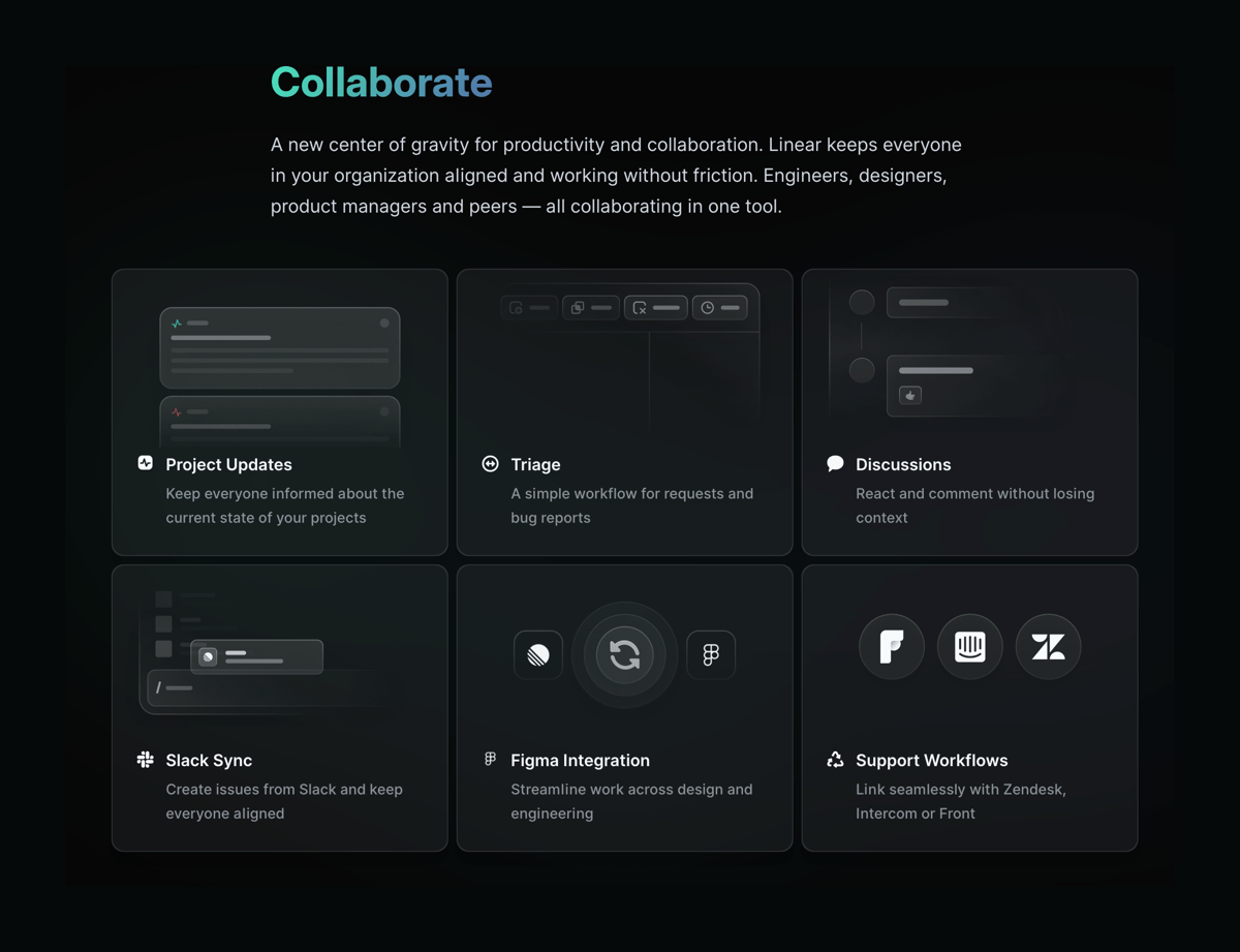 Linear
				bento box ui component