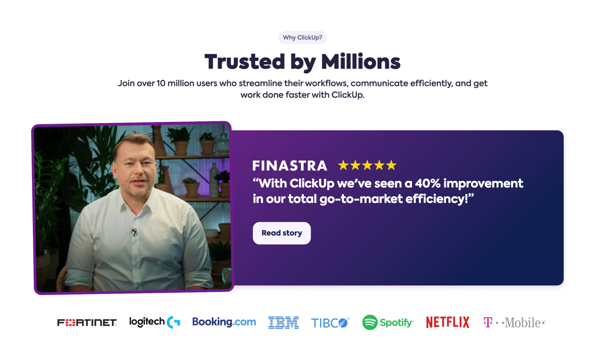 ClickUp
				testimonial ui component