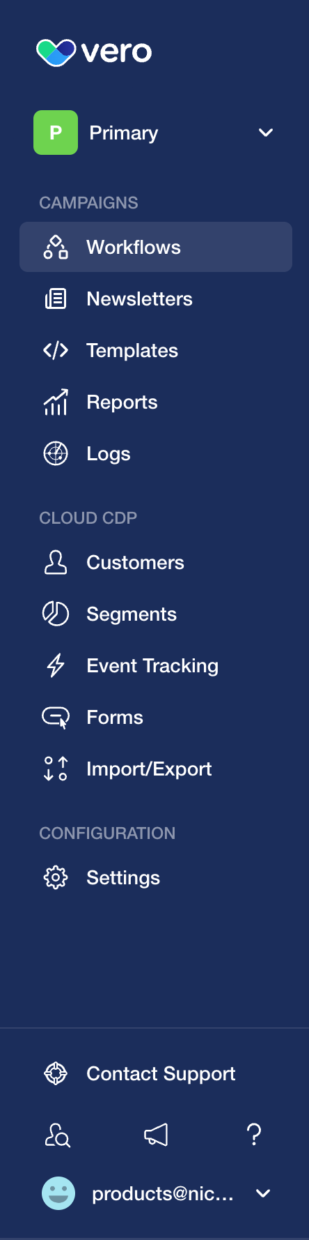 Vero
				vertical navigation ui component