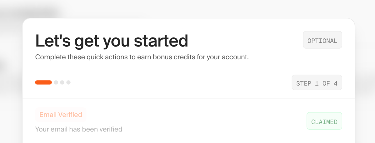 Firecrawl
			onboarding progress indicator ui component