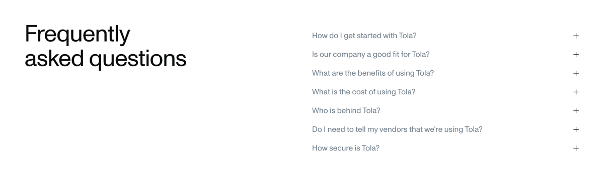 Tola
				faq ui component