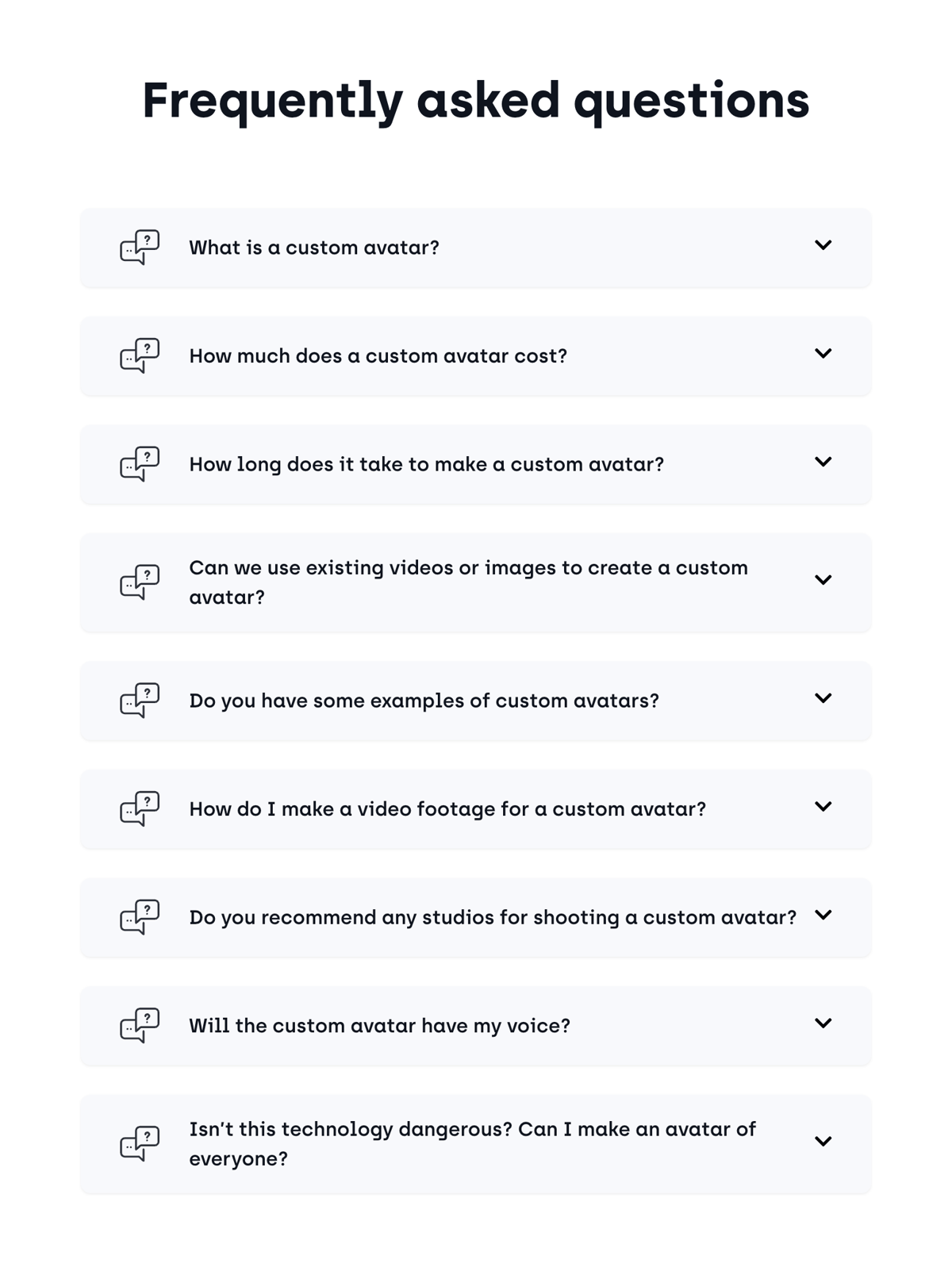 Synthesia
				faq ui component