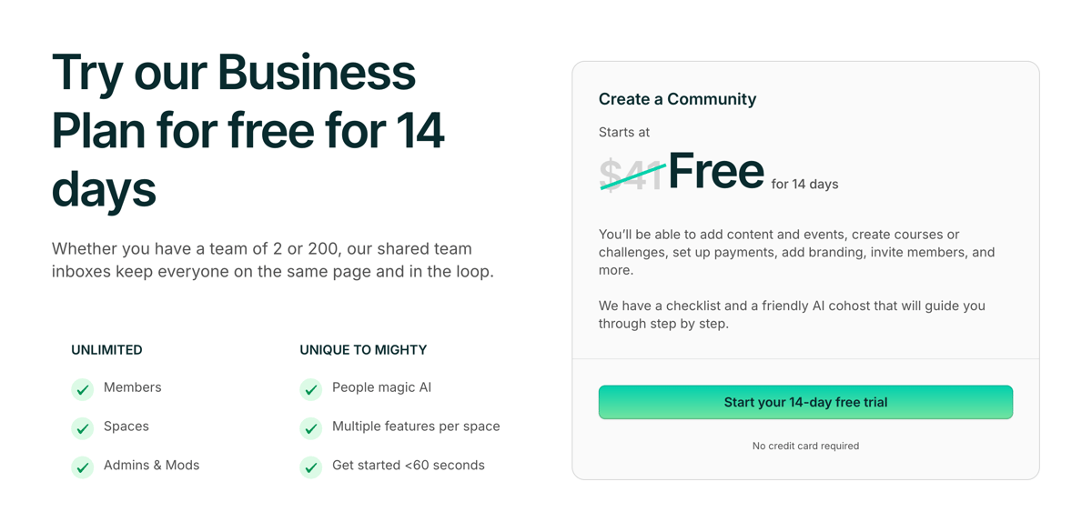 Mighty
				pricing section ui component